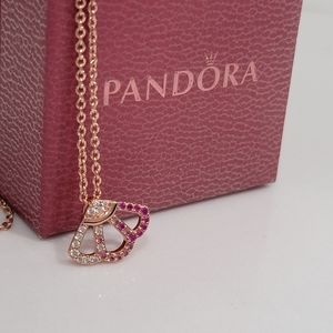 Pandora Rose Pink Fan Necklace China Exclusive